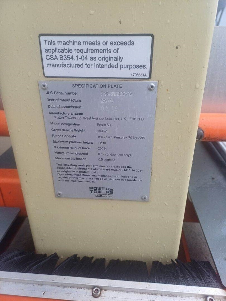 JLG Eco Lift 50 henkilönostin - Teleskopmastbühne: das Bild 5 JLG Eco Lift 50 henkilönostin - Teleskopmastbühne: das Bild 5