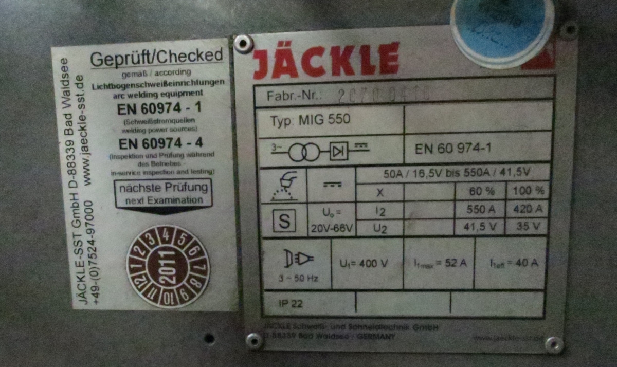 Jaeckle MIG 550 - Schweissgeräte: das Bild 3 Jaeckle MIG 550 - Schweissgeräte: das Bild 3