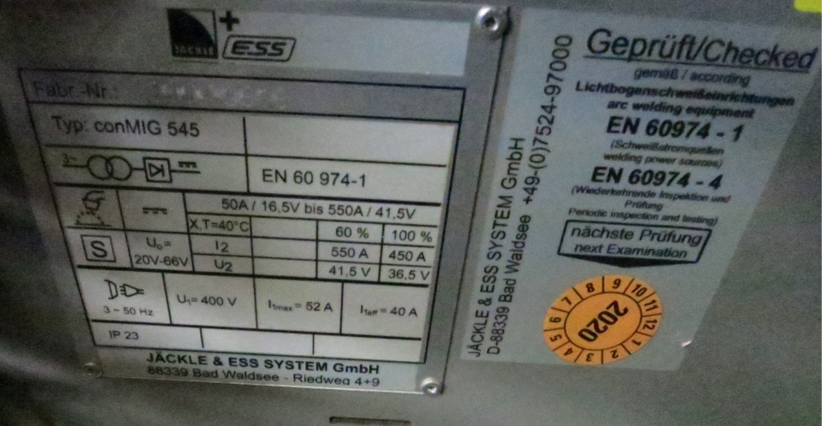 Jaeckle conMIG 545 - Schweissgeräte: das Bild 3 Jaeckle conMIG 545 - Schweissgeräte: das Bild 3