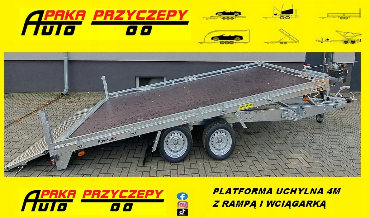 PRZYCZEPA PLATFORMA 408 CM, UCHYŁOWA Z WCIĄGARKĄ, DMC 3500 KG / PLATFORM TRAILER 408 CM, TIPPING WITH WINCH, DMC 3500 KG - Pritschenanhänger/ Plattformanhänger: das Bild 1 PRZYCZEPA PLATFORMA 408 CM, UCHYŁOWA Z WCIĄGARKĄ, DMC 3500 KG / PLATFORM TRAILER 408 CM, TIPPING WITH WINCH, DMC 3500 KG - Pritschenanhänger/ Plattformanhänger: das Bild 1