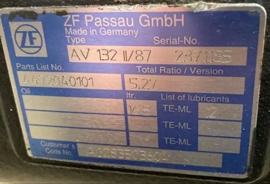ZF Hinterachse ZF AV 132 II/87 4472040101 5,27 Citaro C2 A6283503604 - Hinterachse für Bus: das Bild 3 ZF Hinterachse ZF AV 132 II/87 4472040101 5,27 Citaro C2 A6283503604 - Hinterachse für Bus: das Bild 3