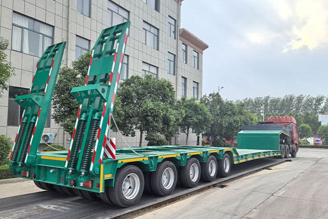 TITAN Hydraulic Extendable Low Bed Trailer for Sale in Kazakhstan - Tieflader Auflieger: das Bild 3 TITAN Hydraulic Extendable Low Bed Trailer for Sale in Kazakhstan - Tieflader Auflieger: das Bild 3