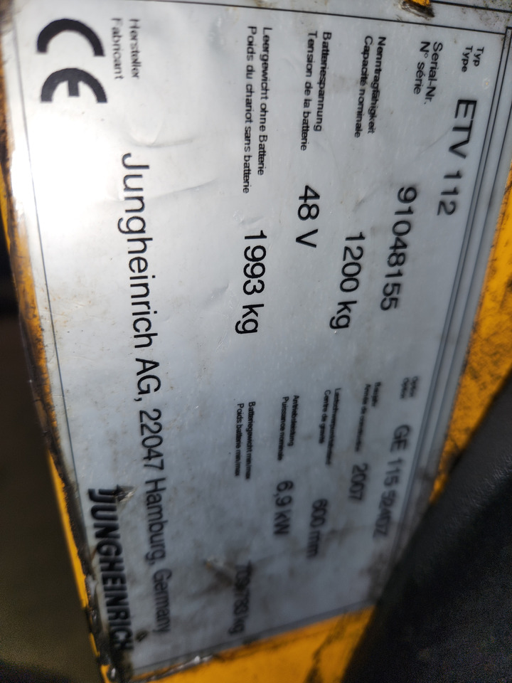 JUNGHEINRICH ETV112 - Schubmaststapler: das Bild 1 JUNGHEINRICH ETV112 - Schubmaststapler: das Bild 1