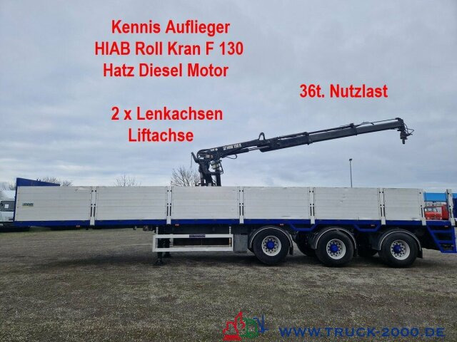 Kennis Hiab Roll-Kran 36t. Nutzlast Lenkachsen - Pritschenauflieger/ Plattformauflieger: das Bild 1 Kennis Hiab Roll-Kran 36t. Nutzlast Lenkachsen - Pritschenauflieger/ Plattformauflieger: das Bild 1