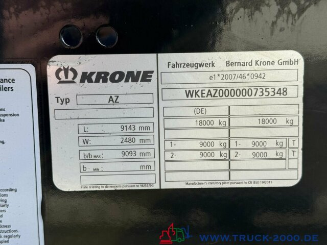 Krone AZ18 Box Carrier - Luft - BPW Achsen - Container/ Wechselfahrgestell Anhänger: das Bild 5 Krone AZ18 Box Carrier - Luft - BPW Achsen - Container/ Wechselfahrgestell Anhänger: das Bild 5