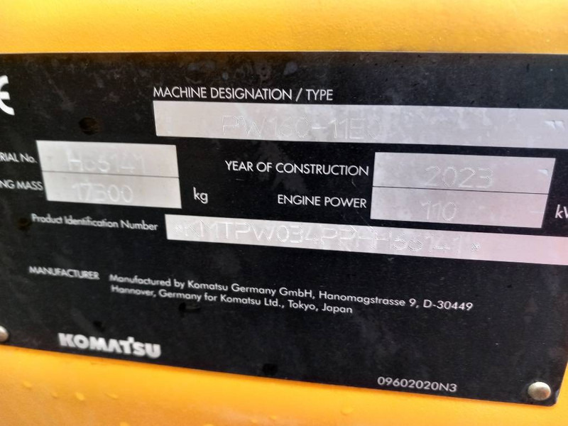 Komatsu PW160-11E0 - Mobilbagger: das Bild 4 Komatsu PW160-11E0 - Mobilbagger: das Bild 4