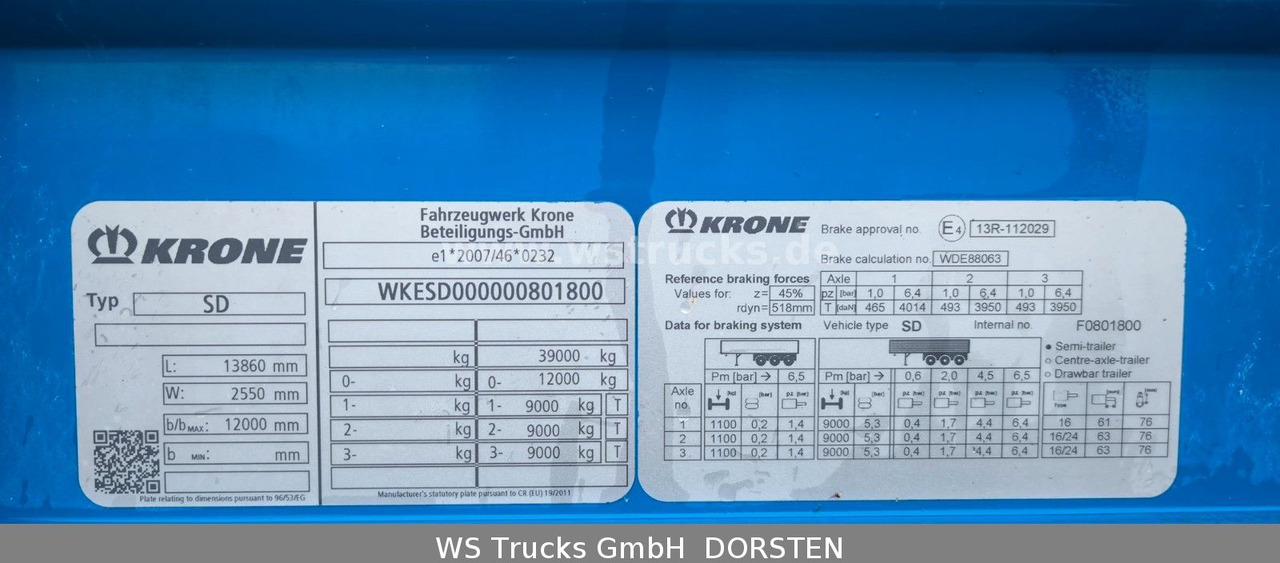 Krone SD 27 Planauflieger mit Edscha | ABS, EBS, XL - Planenauflieger: das Bild 3 Krone SD 27 Planauflieger mit Edscha | ABS, EBS, XL - Planenauflieger: das Bild 3