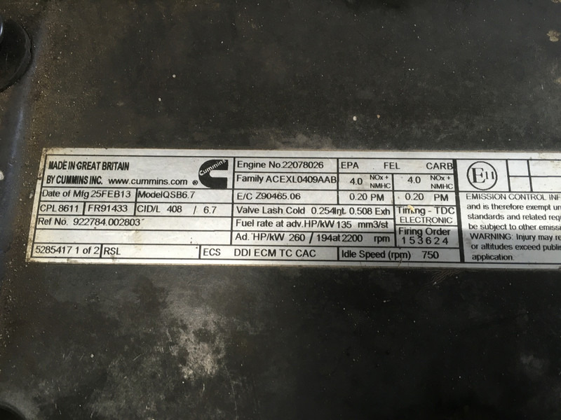 Cummins QSB6.7 CPL8611 CORE - Baumaschine: das Bild 1 Cummins QSB6.7 CPL8611 CORE - Baumaschine: das Bild 1