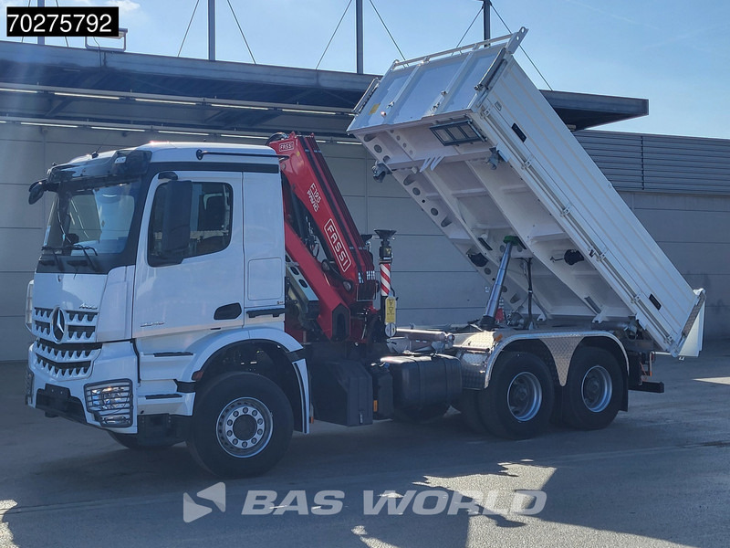 NEU: Kipper, Autokran Mercedes-Benz Arocs 3348 6X4 Fasi F195A.2.24 Kran 3 sided tipper 9m3 Big-Axle Navi Euro 6: das Bild 11