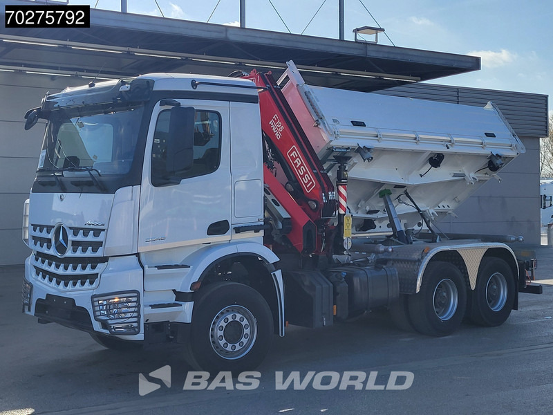 NEU: Kipper, Autokran Mercedes-Benz Arocs 3348 6X4 Fasi F195A.2.24 Kran 3 sided tipper 9m3 Big-Axle Navi Euro 6: das Bild 7