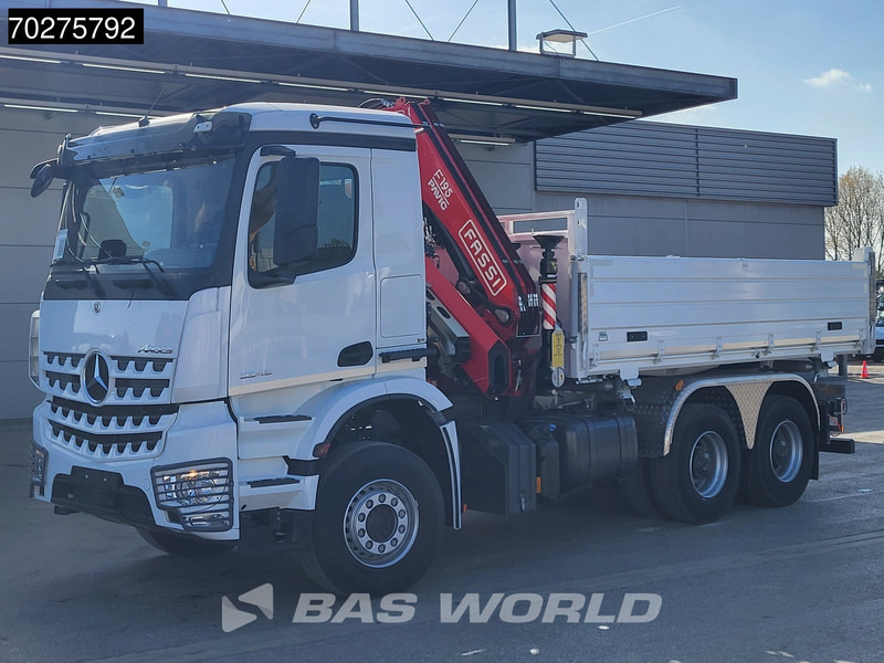 NEU: Kipper, Autokran Mercedes-Benz Arocs 3348 6X4 Fasi F195A.2.24 Kran 3 sided tipper 9m3 Big-Axle Navi Euro 6: das Bild 14