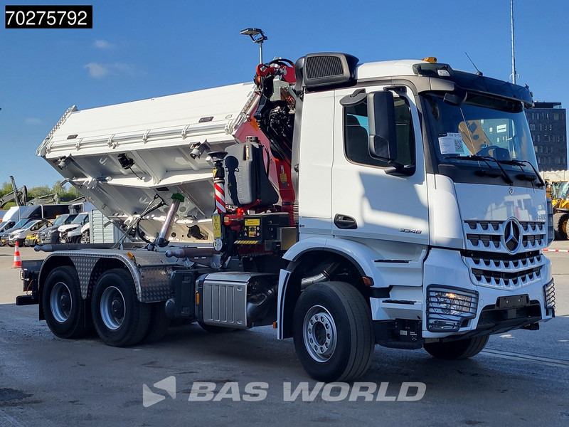 NEU: Kipper, Autokran Mercedes-Benz Arocs 3348 6X4 Fasi F195A.2.24 Kran 3 sided tipper 9m3 Big-Axle Navi Euro 6: das Bild 9