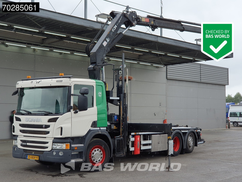 Scania P400 6X2 NL-Truck HMF 2620-K3 Kran 22tons Hyva Lift Lift+Lenkachse Euro 5 - Abrollkipper, Autokran: das Bild 1 Scania P400 6X2 NL-Truck HMF 2620-K3 Kran 22tons Hyva Lift Lift+Lenkachse Euro 5 - Abrollkipper, Autokran: das Bild 1