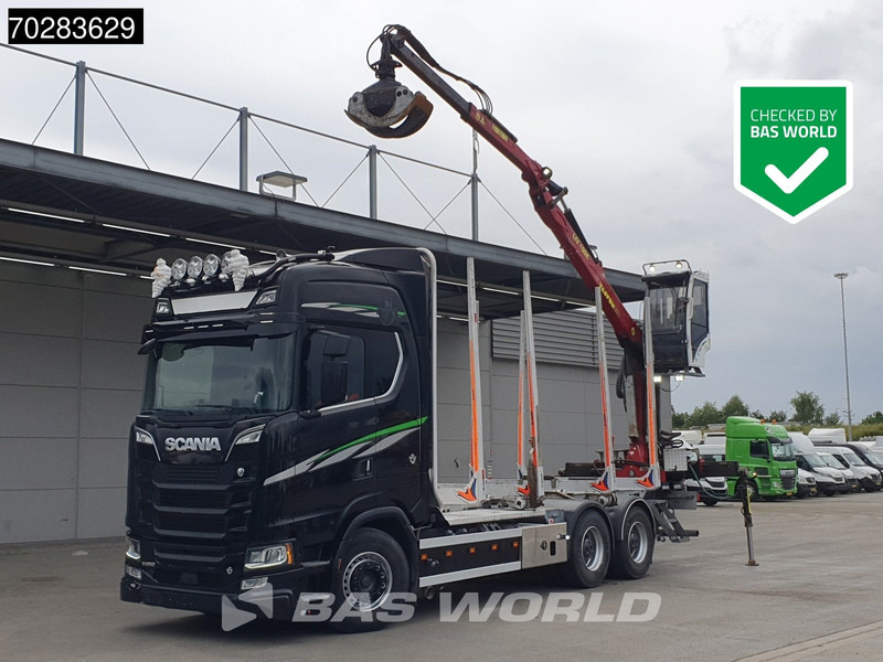 Scania S650 S 6X4 Tajfun LIV100K Kran Holztransport Retarder 3-Pedals Euro 6 - Holztransporter, Autokran: das Bild 1 Scania S650 S 6X4 Tajfun LIV100K Kran Holztransport Retarder 3-Pedals Euro 6 - Holztransporter, Autokran: das Bild 1