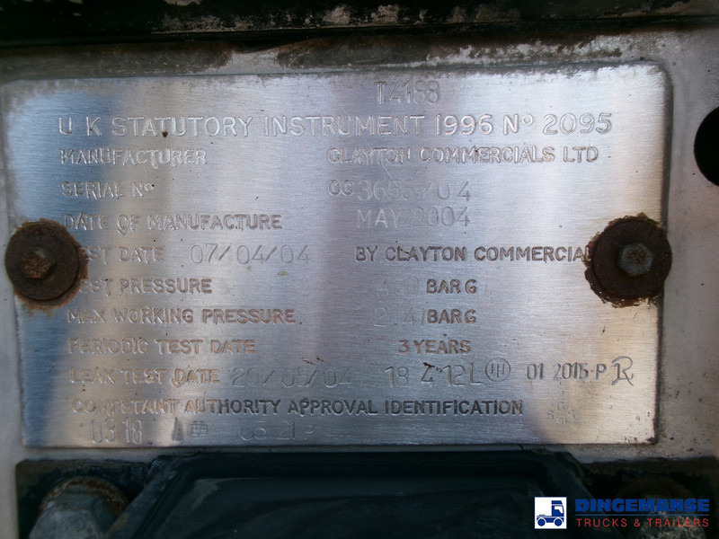 Tankauflieger Clayton Bitumen tank inox 33 m3 / 1 comp + ADR: das Bild 12