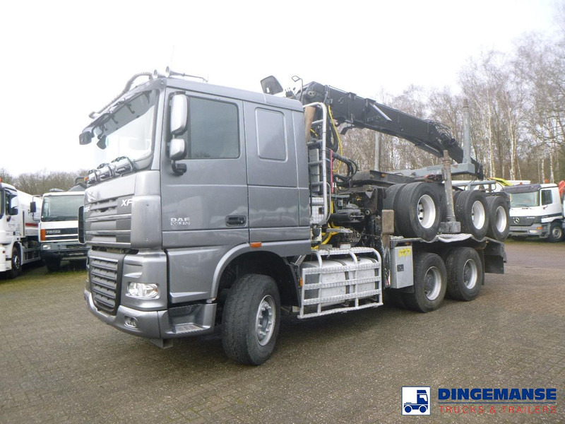 DAF XF 105.510 6x4 + Loglift F281S83 crane / timber truck + dolly - Holztransporter, Autokran: das Bild 1 DAF XF 105.510 6x4 + Loglift F281S83 crane / timber truck + dolly - Holztransporter, Autokran: das Bild 1