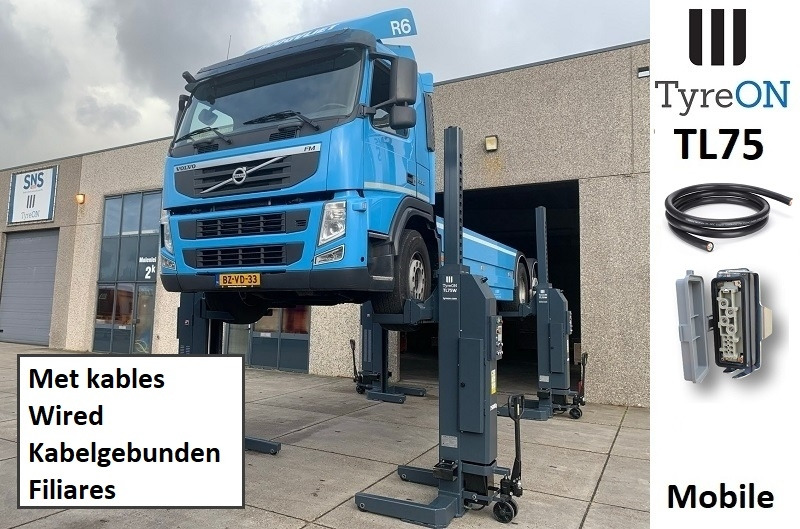 TL75-4 30T mobile truck lift - wired - 400V - performance 3,0 kW per column - large display - lifting time <= 95 s - Werkstattgerät: das Bild 1 TL75-4 30T mobile truck lift - wired - 400V - performance 3,0 kW per column - large display - lifting time <= 95 s - Werkstattgerät: das Bild 1