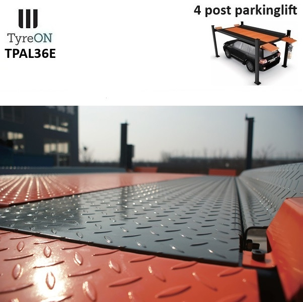 TPAL36E 4 post parking lift- 3.6T - Height 222 cm - 480 cm runways - Electric release - For indoor and outdoor use - 230V - Park 2 vehicles on top of each - Werkstattgerät: das Bild 4 TPAL36E 4 post parking lift- 3.6T - Height 222 cm - 480 cm runways - Electric release - For indoor and outdoor use - 230V - Park 2 vehicles on top of each - Werkstattgerät: das Bild 4