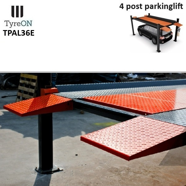 TPAL36E 4 post parking lift- 3.6T - Height 222 cm - 480 cm runways - Electric release - For indoor and outdoor use - 230V - Park 2 vehicles on top of each - Werkstattgerät: das Bild 3 TPAL36E 4 post parking lift- 3.6T - Height 222 cm - 480 cm runways - Electric release - For indoor and outdoor use - 230V - Park 2 vehicles on top of each - Werkstattgerät: das Bild 3