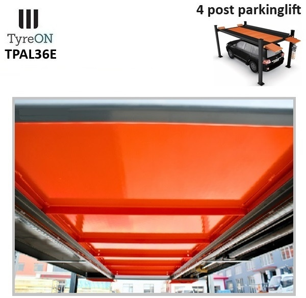 TPAL36E 4 post parking lift- 3.6T - Height 222 cm - 480 cm runways - Electric release - For indoor and outdoor use - 230V - Park 2 vehicles on top of each - Werkstattgerät: das Bild 2 TPAL36E 4 post parking lift- 3.6T - Height 222 cm - 480 cm runways - Electric release - For indoor and outdoor use - 230V - Park 2 vehicles on top of each - Werkstattgerät: das Bild 2