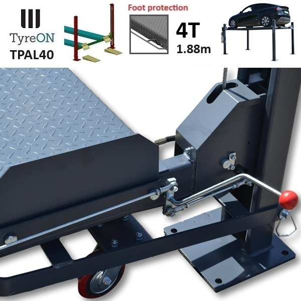 TPAL40 4T mobile hobby 4 post car lift (4 post parking lift) - Lifting height 188 cm - Runways 415 cm with roll-off protection - 230 V - RAL 7016 anthracite gray - Werkstattgerät: das Bild 5 TPAL40 4T mobile hobby 4 post car lift (4 post parking lift) - Lifting height 188 cm - Runways 415 cm with roll-off protection - 230 V - RAL 7016 anthracite gray - Werkstattgerät: das Bild 5