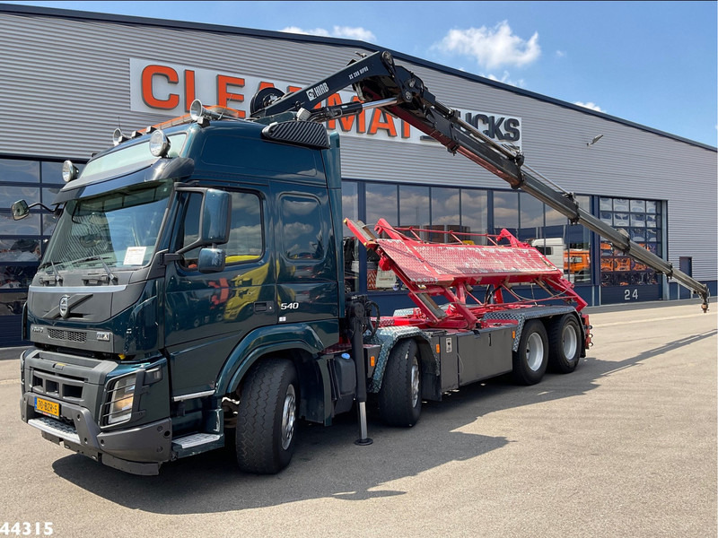 Seil Abrollkipper, Autokran Volvo FMX 540 8x4 Euro 6 Hiab 28 Tonmeter laadkraan: das Bild 1