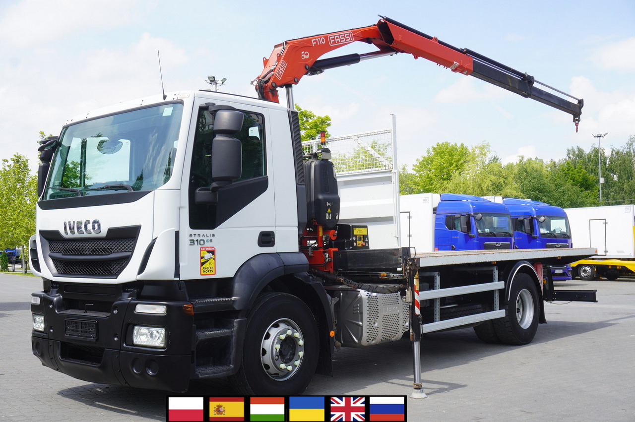 IVECO STRALIS 310 E6 / FASSI F110B / 630 MTH! / 4 t lift cap. / 19 t - Pritsche LKW, Autokran: das Bild 1 IVECO STRALIS 310 E6 / FASSI F110B / 630 MTH! / 4 t lift cap. / 19 t - Pritsche LKW, Autokran: das Bild 1