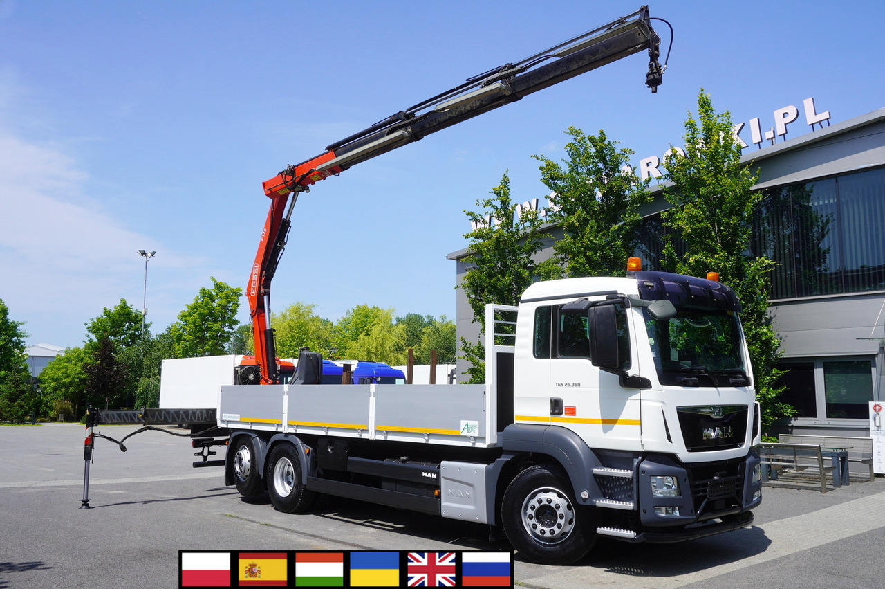MAN TGS 26.360 Flatbed / Fassi F175 7.7 T / steered 3rd axle - Pritsche LKW, Autokran: das Bild 1 MAN TGS 26.360 Flatbed / Fassi F175 7.7 T / steered 3rd axle - Pritsche LKW, Autokran: das Bild 1