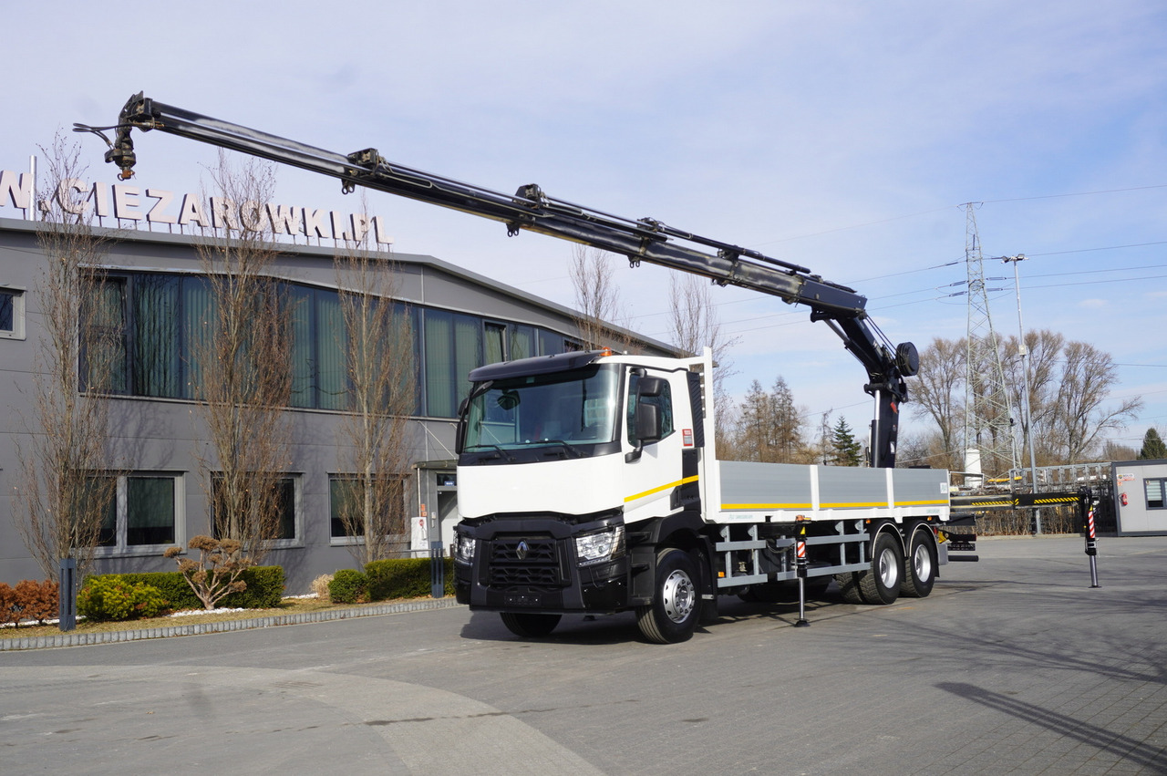 RENAULT C430 / 15 m crane HIAB 244 EP-5 HIDUO 8400 kg / Platform with stanchions - Autokran: das Bild 1 RENAULT C430 / 15 m crane HIAB 244 EP-5 HIDUO 8400 kg / Platform with stanchions - Autokran: das Bild 1