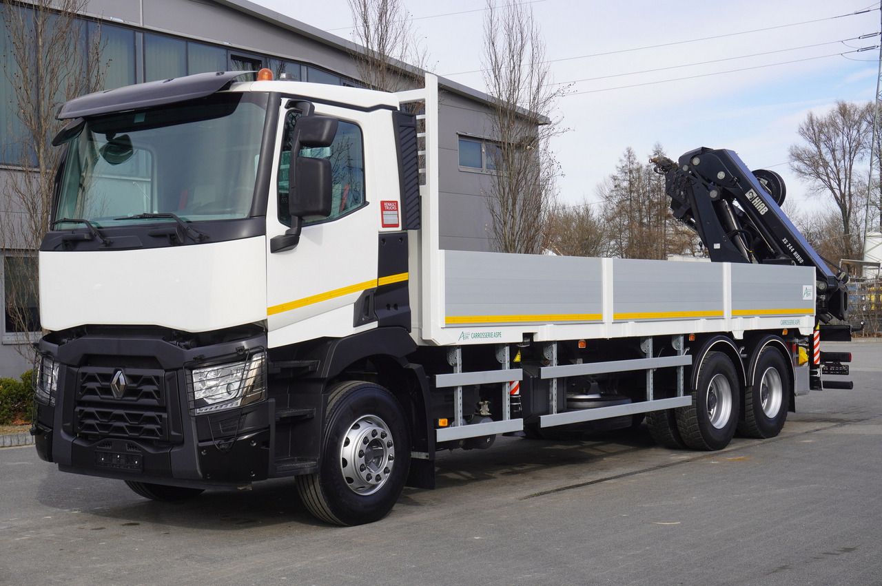 RENAULT C430 / 15 m crane HIAB 244 EP-5 HIDUO 8400 kg / Platform with stanchions - Holztransporter, Autokran: das Bild 3 RENAULT C430 / 15 m crane HIAB 244 EP-5 HIDUO 8400 kg / Platform with stanchions - Holztransporter, Autokran: das Bild 3