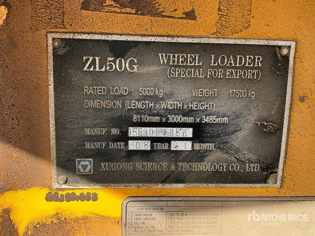 2008 XCMG ZL50G (Inoperable) Wheel Loader - Radlader: das Bild 1 2008 XCMG ZL50G (Inoperable) Wheel Loader - Radlader: das Bild 1