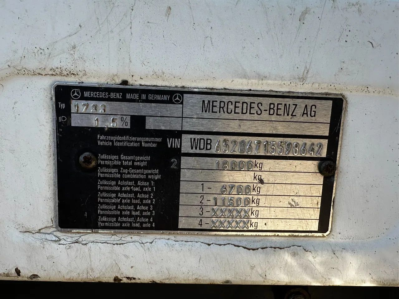 Kipper Mercedes-Benz SK 1733 V6 4X2 Tipper Spring/Spring EPS Manual G: das Bild 11