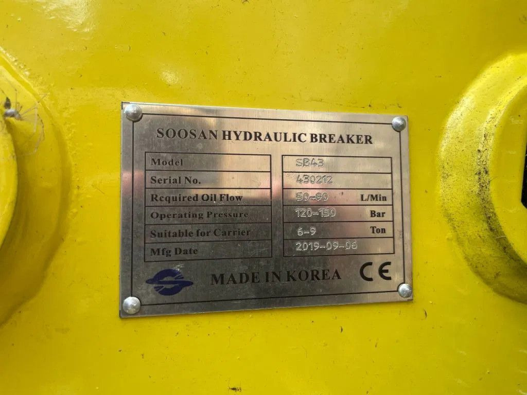 Hydraulikhammer für Baumaschine Soosan SB43 Hydraulic Breaker Soosan  SB43 Hydraulic Breaker: das Bild 6