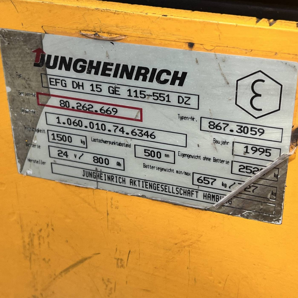 Elektrostapler Jungheinrich EFG-DH15: das Bild 15