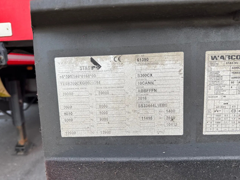 Kipper Auflieger Stas S300CX 58m3 Alcoa SAF Klep/Deuren combi, top condition 6350KG: das Bild 11