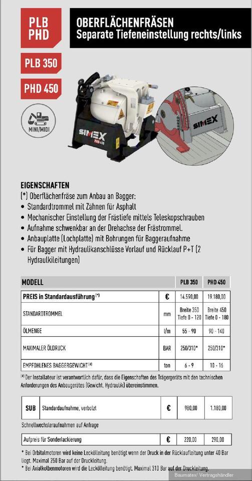NEU: Kaltfräse Simex PLB350/ 450 für Bagger von 6,5- 15to.: das Bild 7