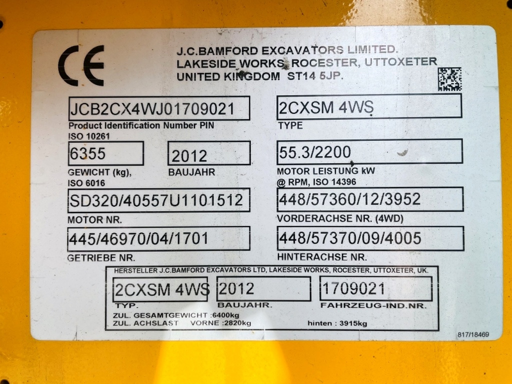 JCB 2CX SM 4WS (4003) - Baggerlader: das Bild 3 JCB 2CX SM 4WS (4003) - Baggerlader: das Bild 3