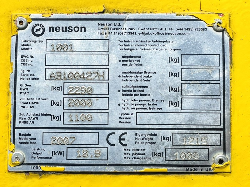 Neuson 1001 (3631) - Mini-Kipper: das Bild 3 Neuson 1001 (3631) - Mini-Kipper: das Bild 3