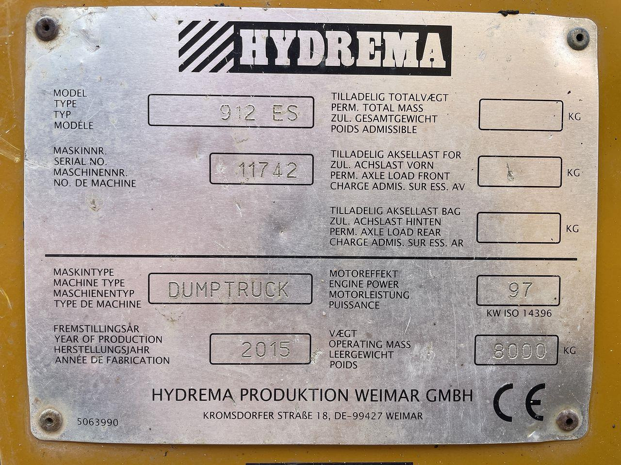 Knickgelenkter Dumper Hydrema 912ES: das Bild 11