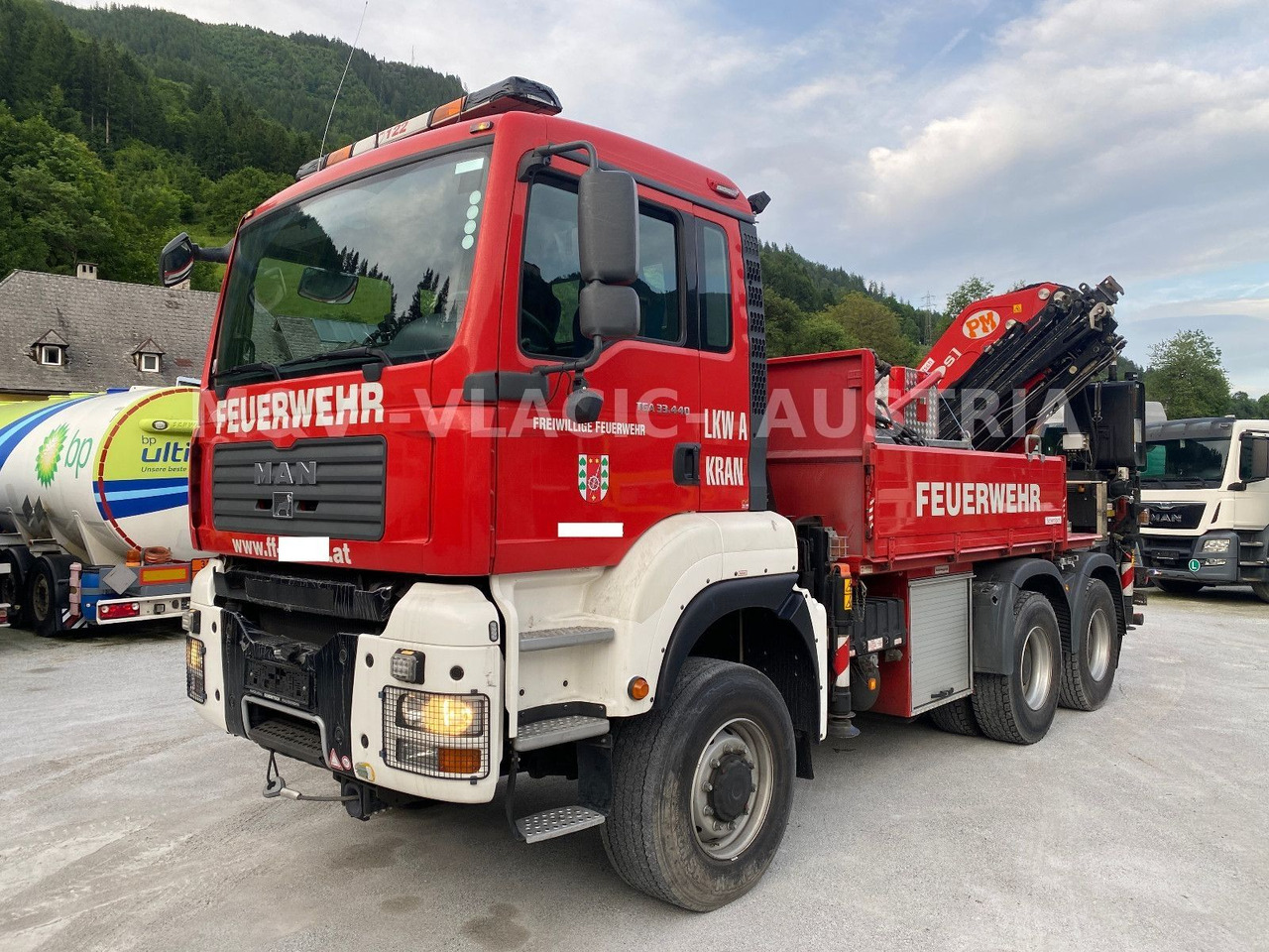 MAN 33.440 6x6 KRAN PM27 und Frontseilwinde 60lm - Pritsche LKW, Autokran: das Bild 1 MAN 33.440 6x6 KRAN PM27 und Frontseilwinde 60lm - Pritsche LKW, Autokran: das Bild 1