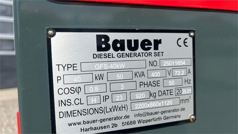 Bauer GFS-40 ATS, 40 kW/50 kVA Fabriksny generator - Stromgenerator: das Bild 4 Bauer GFS-40 ATS, 40 kW/50 kVA Fabriksny generator - Stromgenerator: das Bild 4