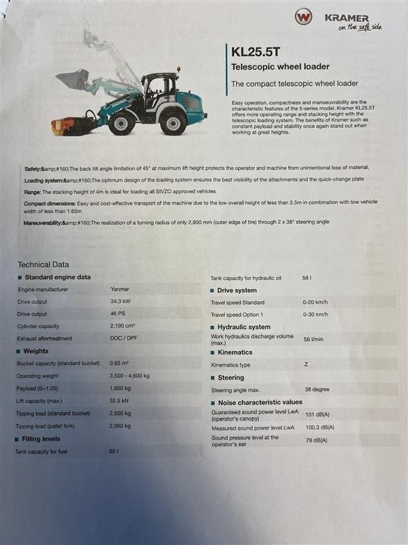 Kramer KL25.5T med Teleskoparm, så den har stor rækkevid - Teleskopradlader: das Bild 5 Kramer KL25.5T med Teleskoparm, så den har stor rækkevid - Teleskopradlader: das Bild 5