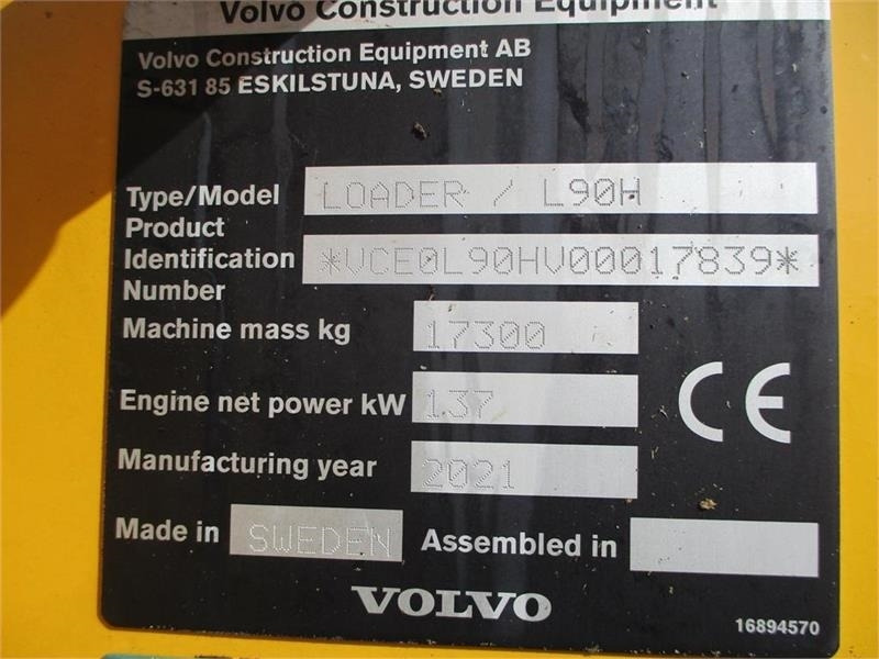 Volvo L 90 H Årg 9.2021, CDC, BSS, DK-Maskine med fuld V - Radlader: das Bild 2 Volvo L 90 H Årg 9.2021, CDC, BSS, DK-Maskine med fuld V - Radlader: das Bild 2