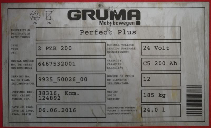 GRUMA 24 Volt 2 PzB 200 Ah - Batterie: das Bild 2 GRUMA 24 Volt 2 PzB 200 Ah - Batterie: das Bild 2