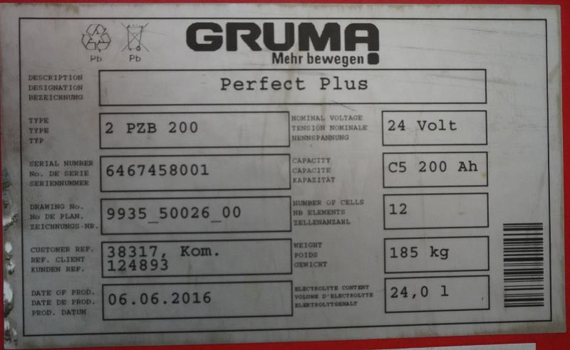 GRUMA 24 Volt 2 PzB 200 Ah - Batterie: das Bild 5 GRUMA 24 Volt 2 PzB 200 Ah - Batterie: das Bild 5