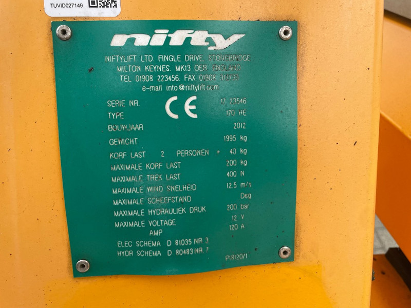 Niftylift 170 H E - Anhänger-Arbeitsbühne: das Bild 3 Niftylift 170 H E - Anhänger-Arbeitsbühne: das Bild 3