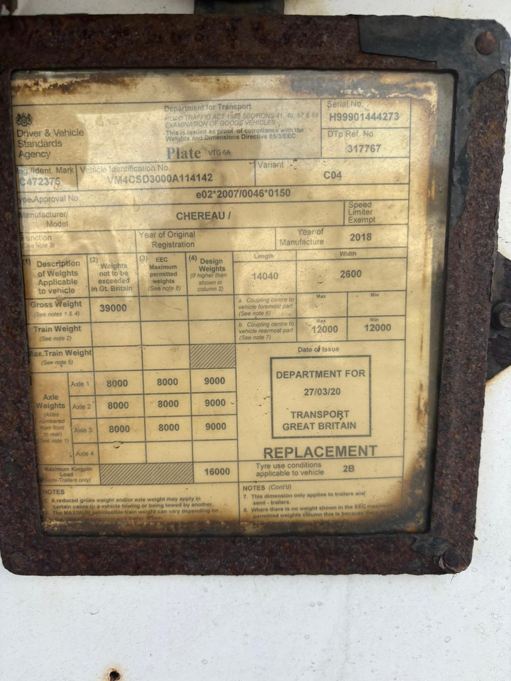 Chereau 2018 SLXi 300 – 67565XK - Kühlkoffer Auflieger: das Bild 2 Chereau 2018 SLXi 300 – 67565XK - Kühlkoffer Auflieger: das Bild 2