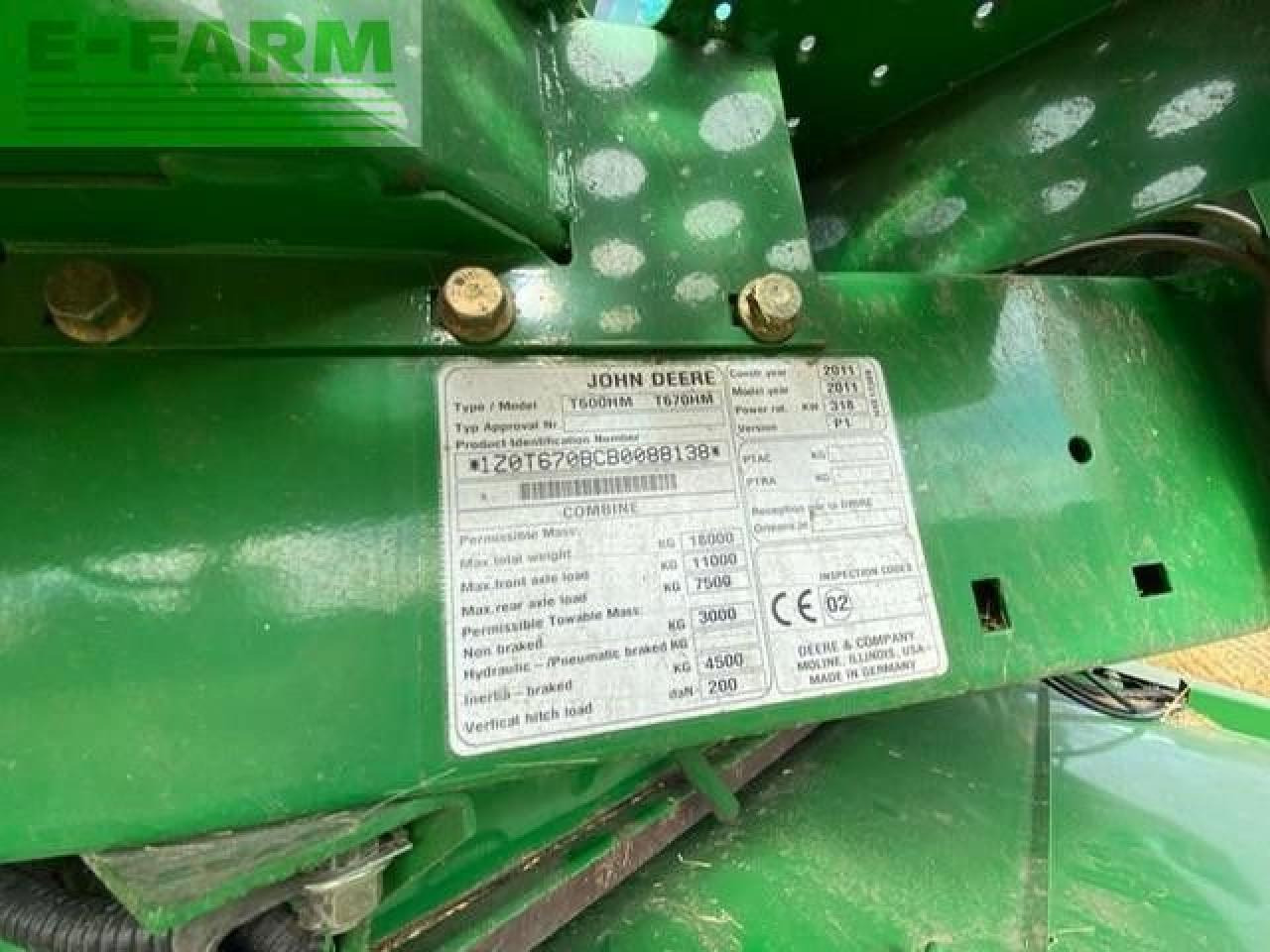 John Deere T670 4WD - Mähdrescher: das Bild 5 John Deere T670 4WD - Mähdrescher: das Bild 5