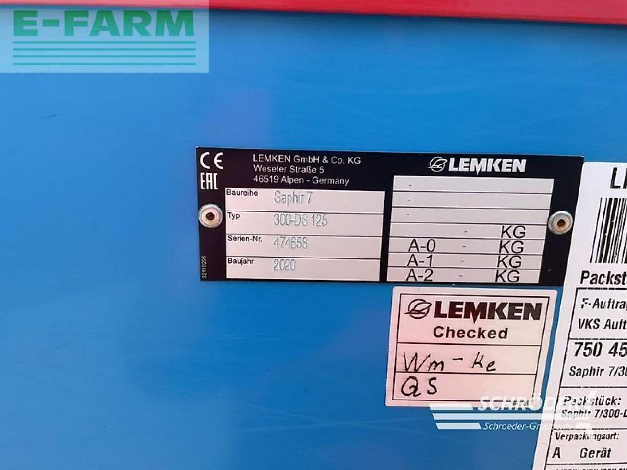 Sämaschine Lemken zirkon 8/300 + saphir 7/300-ds 125: das Bild 14