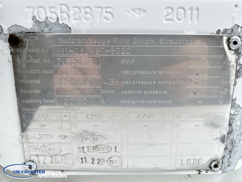 Tankwagen Volvo FH 500 Rohr 22150 Liter, 4 Comp., Retarder, ADR, 6x2: das Bild 8